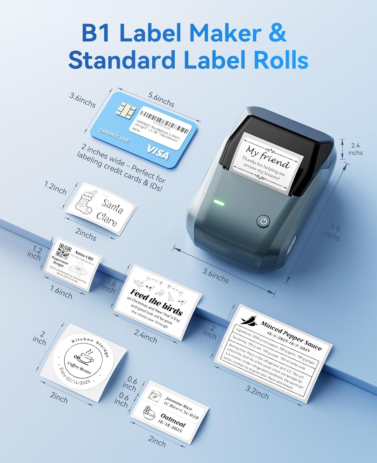 SmartPOS B1 Label Maker, Portable Thermal Label Printer - Image 2